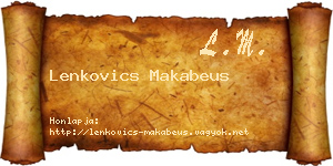 Lenkovics Makabeus névjegykártya